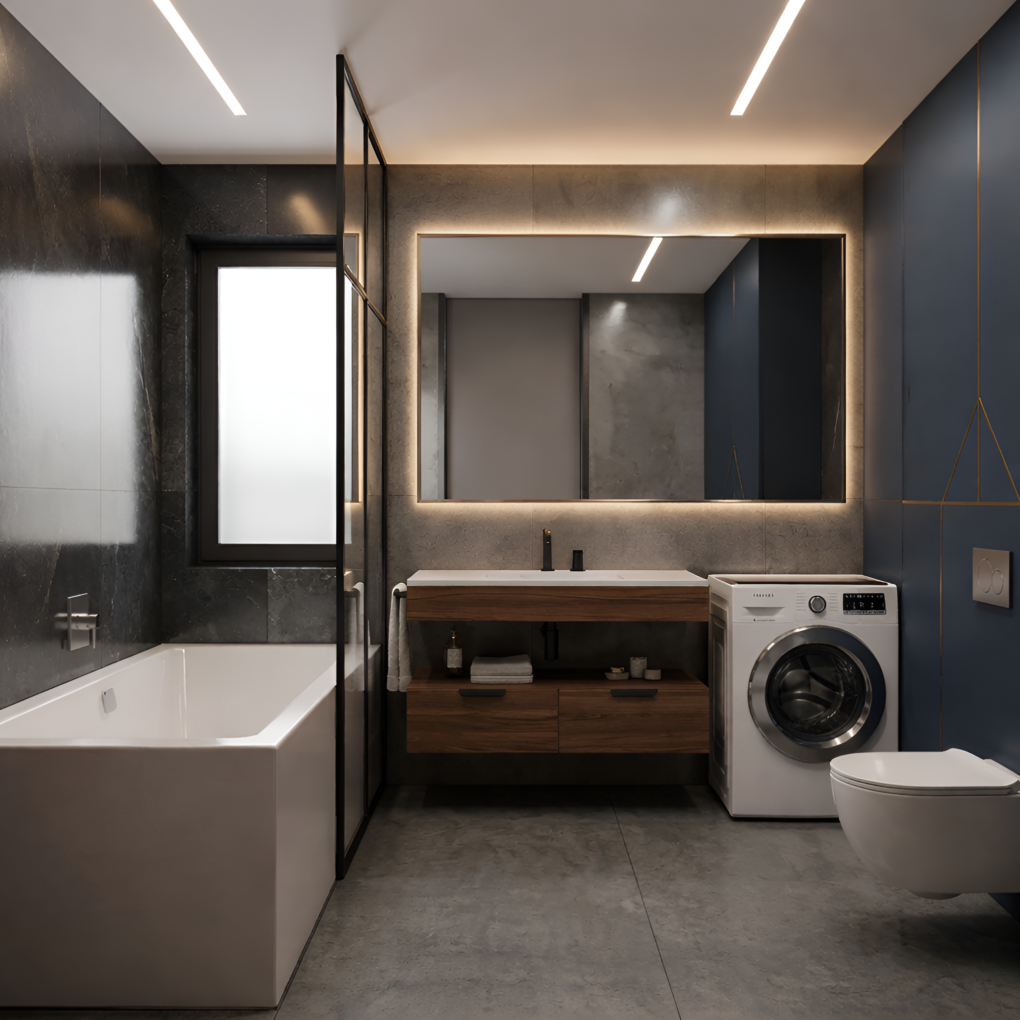 Nowoczesna łazienka z drewnianymi akcentami (1) (1)